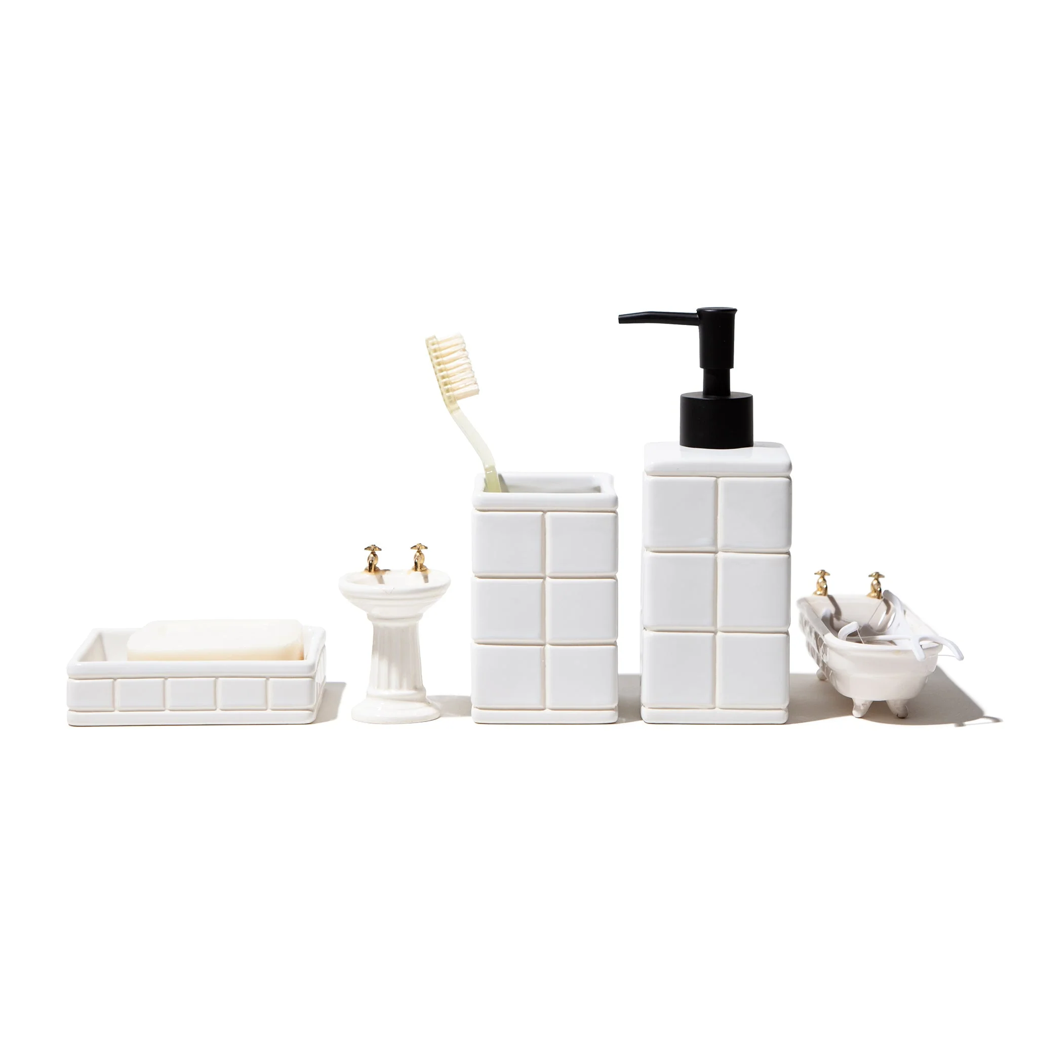CERAMIC BATH ENSEMBLE SOAP DISPENSER - Image 4