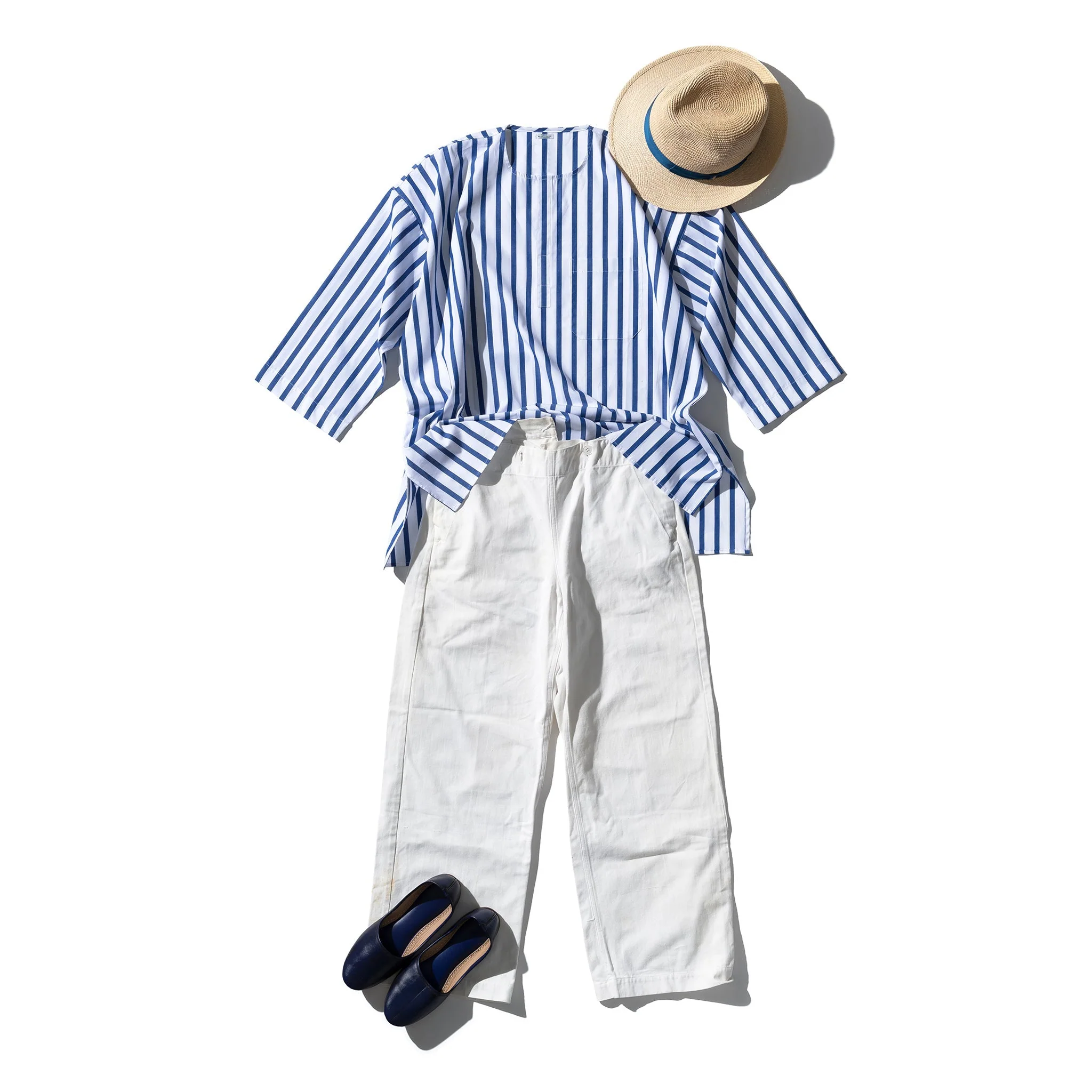 Cotton Crew Neck Stripe Shirt - Image 10