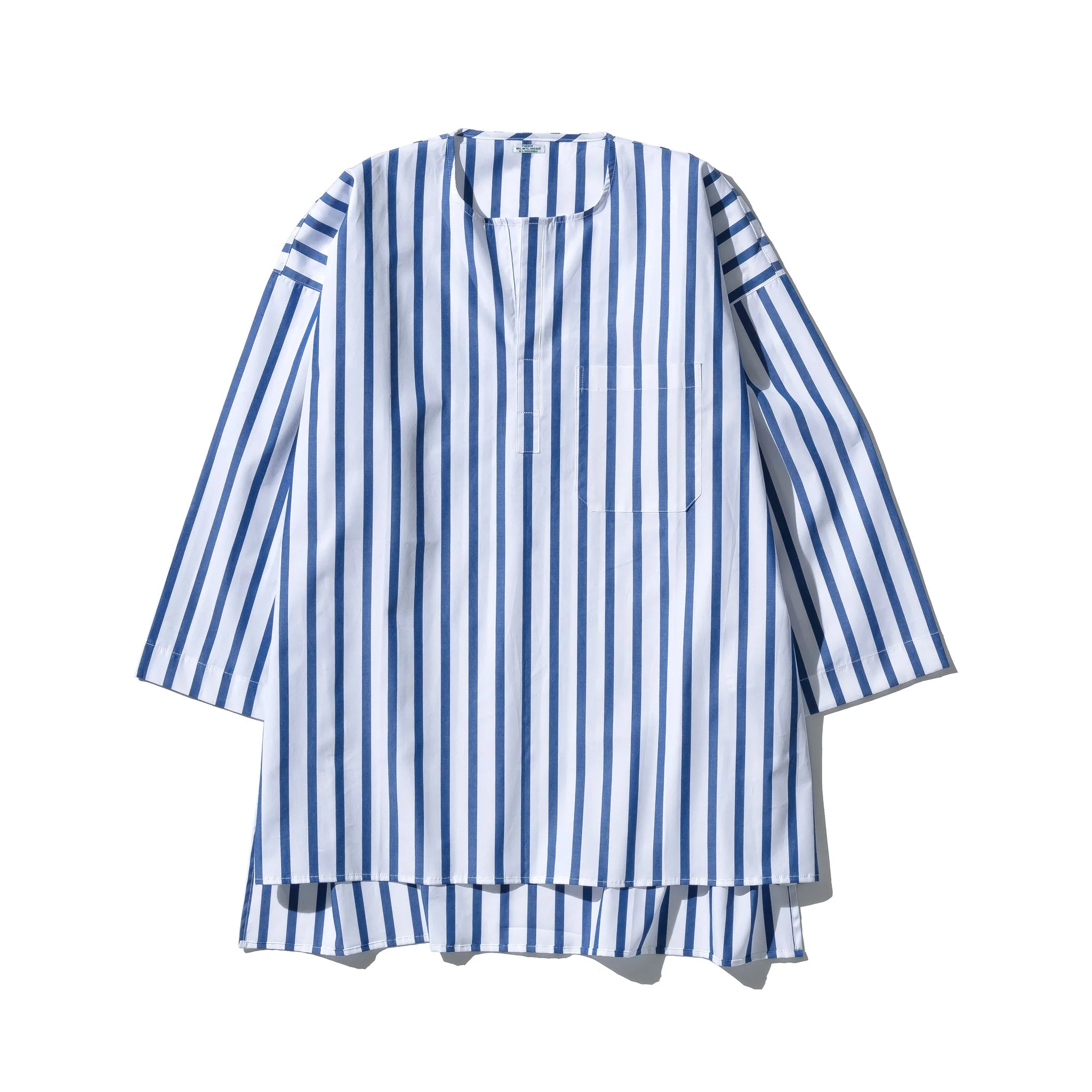 Cotton Crew Neck Stripe Shirt - Image 3