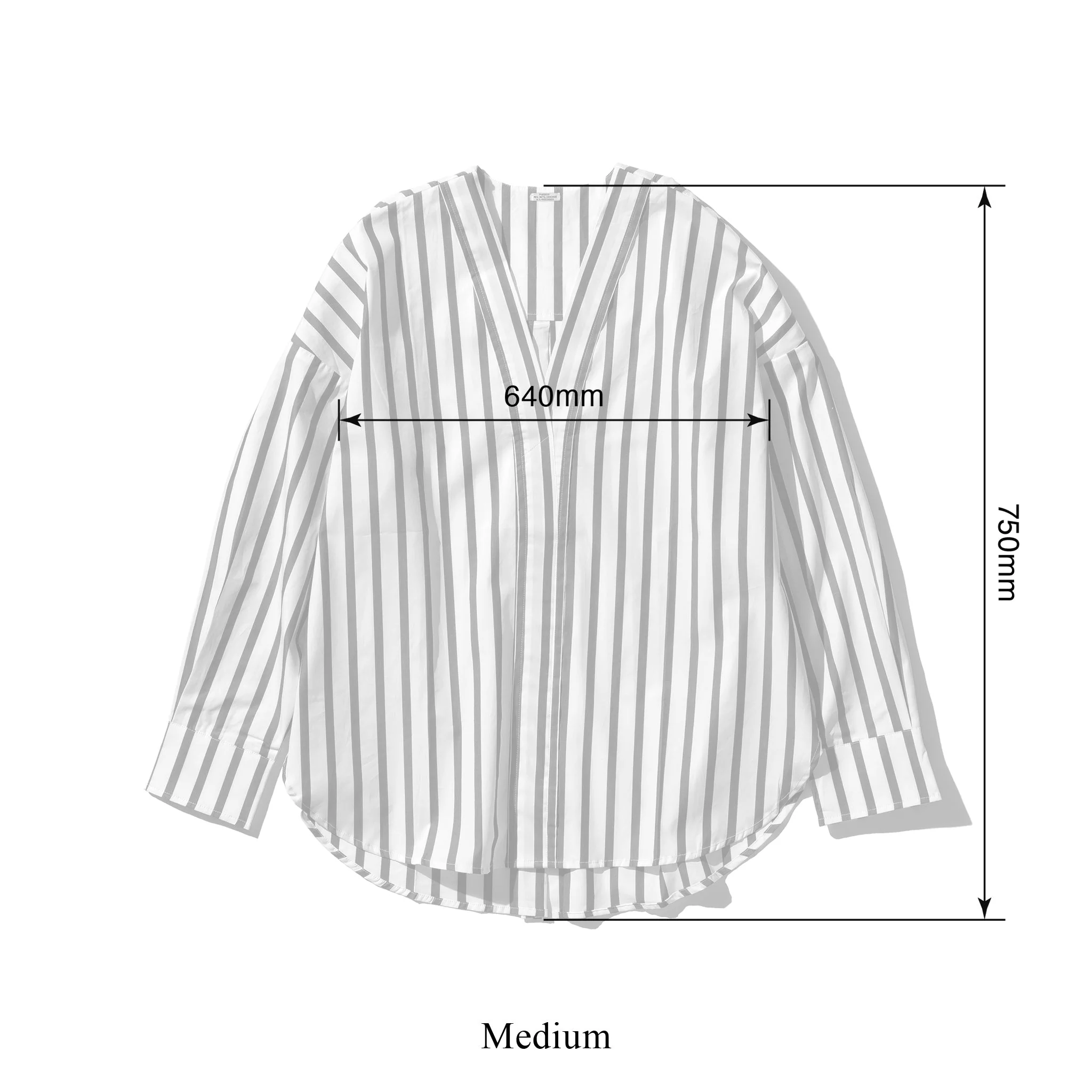Cotton V-Neck Stripe Shirt - Image 8