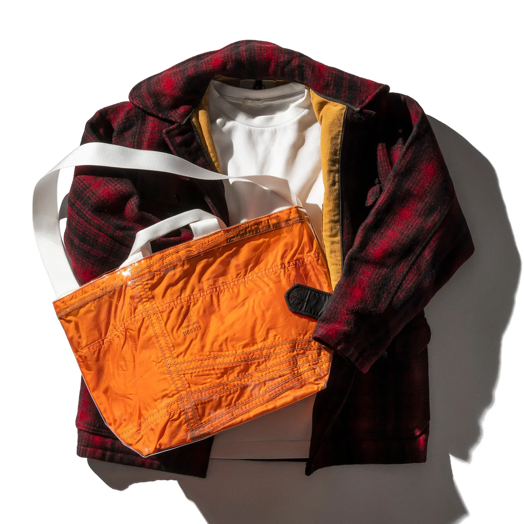 Covered Parachute Shoulder Bag - Orange - Image 2