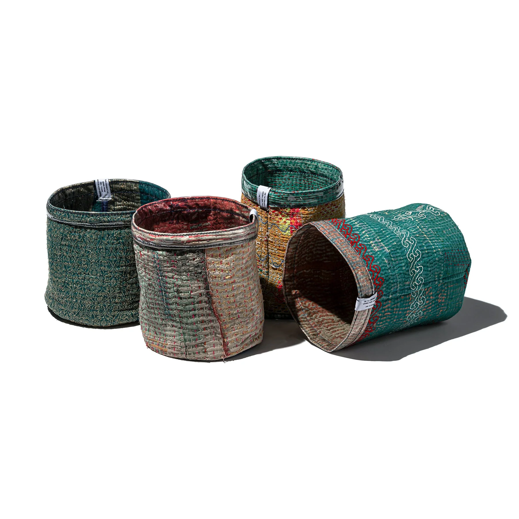 Covered Vintage Kantha Quilt Organizer - Image 3