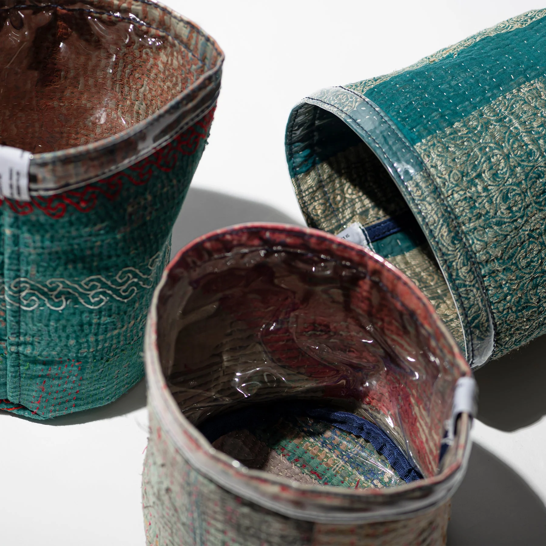 Covered Vintage Kantha Quilt Organizer - Image 4
