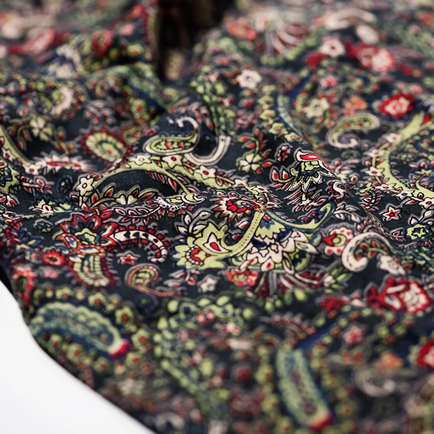 HAND PRINTED KIDS APRON WITH KERCHIEF / Paisley - Image 2