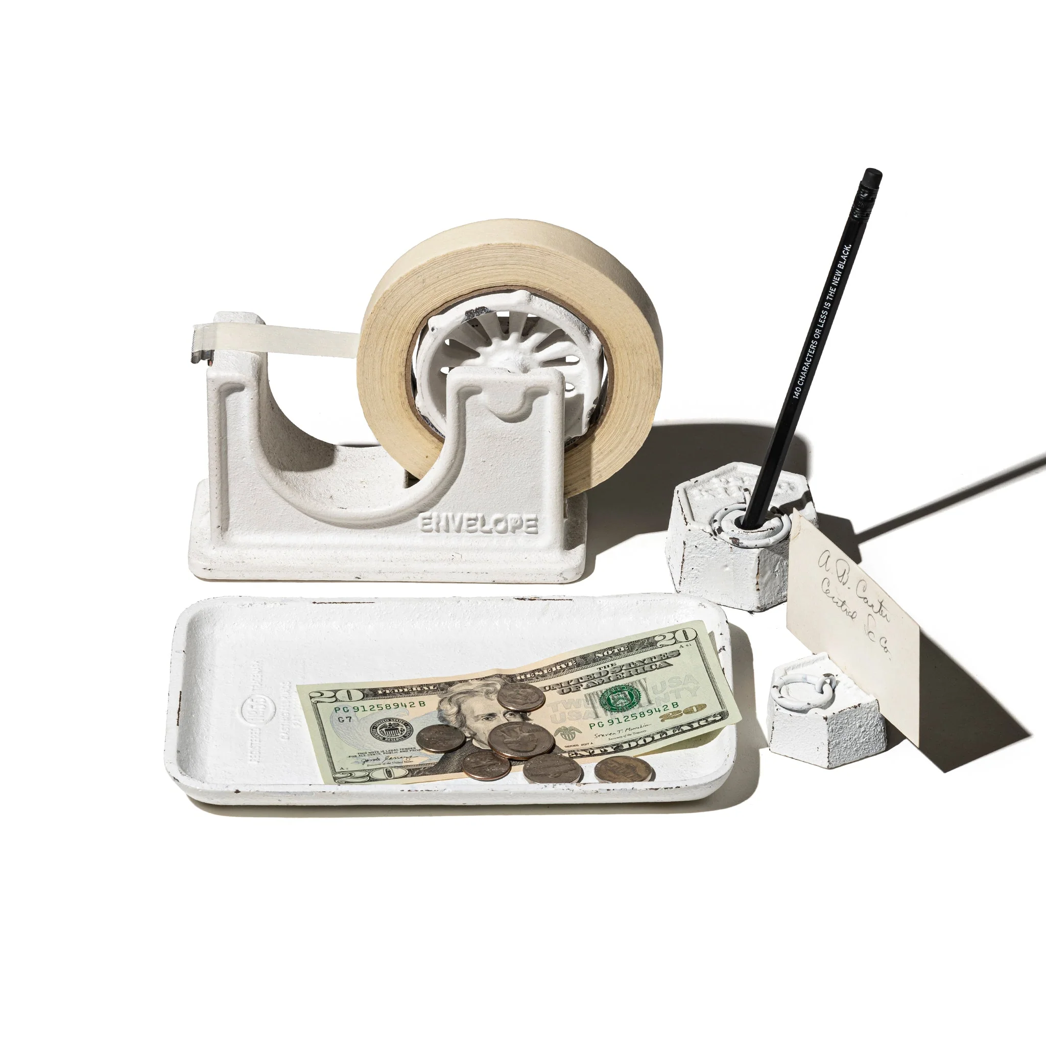 PAPER WEIGHT & CARD HOLDER - WHITE - Image 2