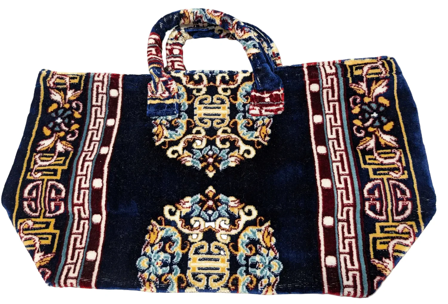 Polyester Cotton Rug Fabric Bag Navy Blue - Image 3