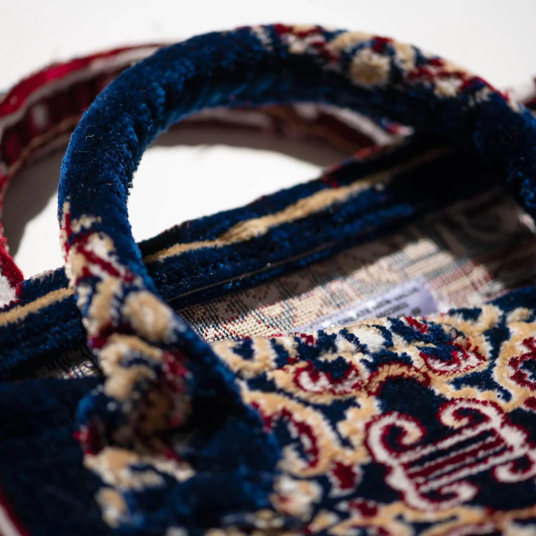 Polyester Cotton Rug Fabric Bag Navy Blue - Image 5