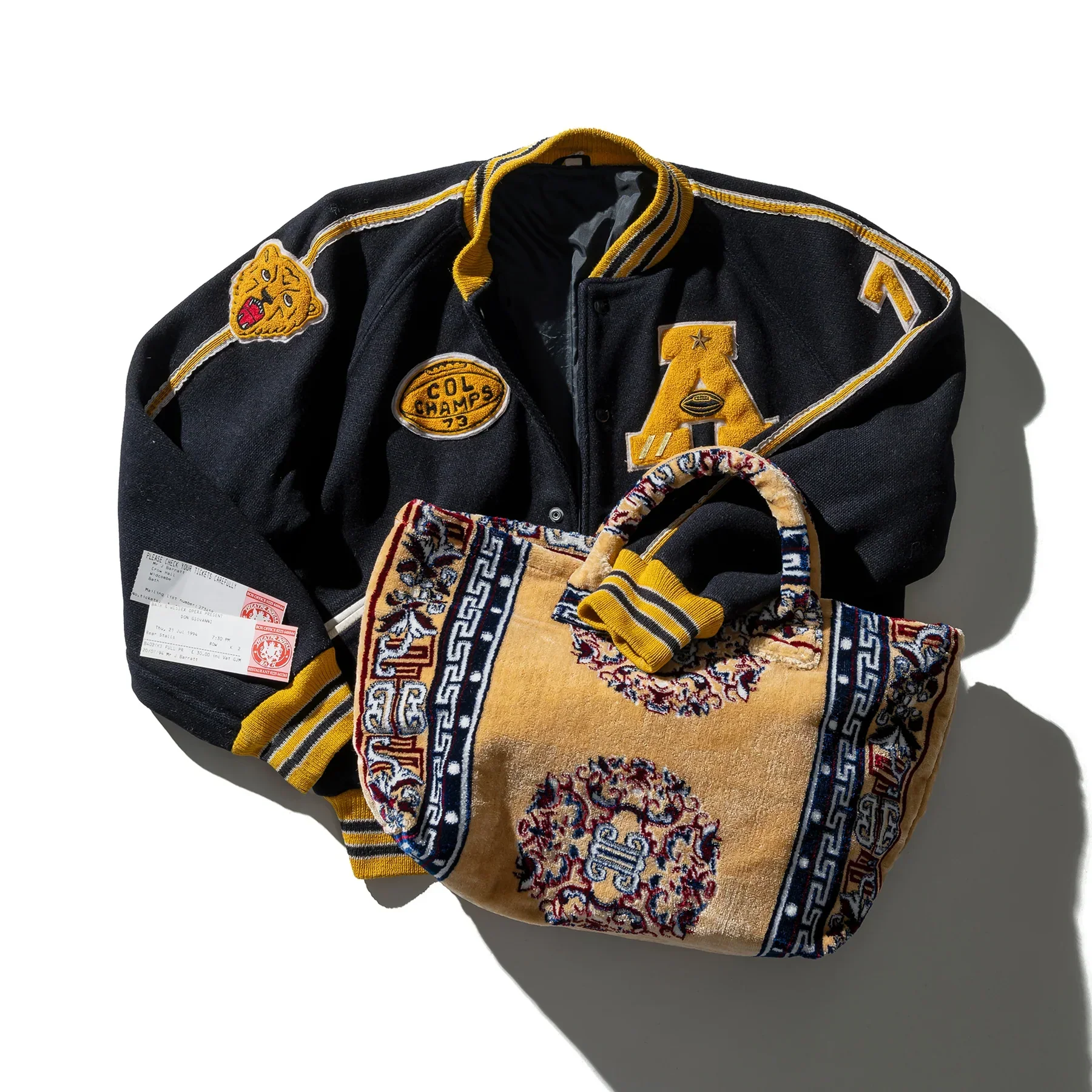 Polyester Cotton Rug Fabric Bag Yellow - Image 2