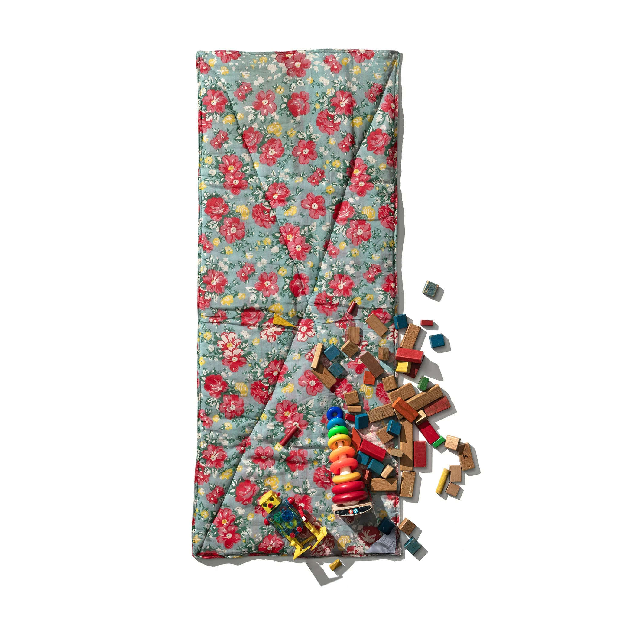Puffy Nap Mat / Flower X Stripe - Image 2