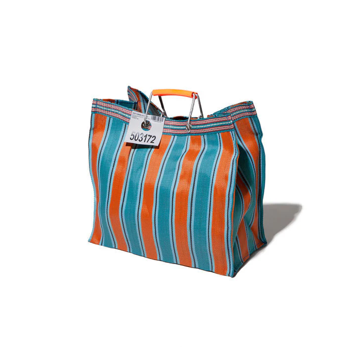 RECYCLED PLASTIC STRIPE BAG - Square - Image 4