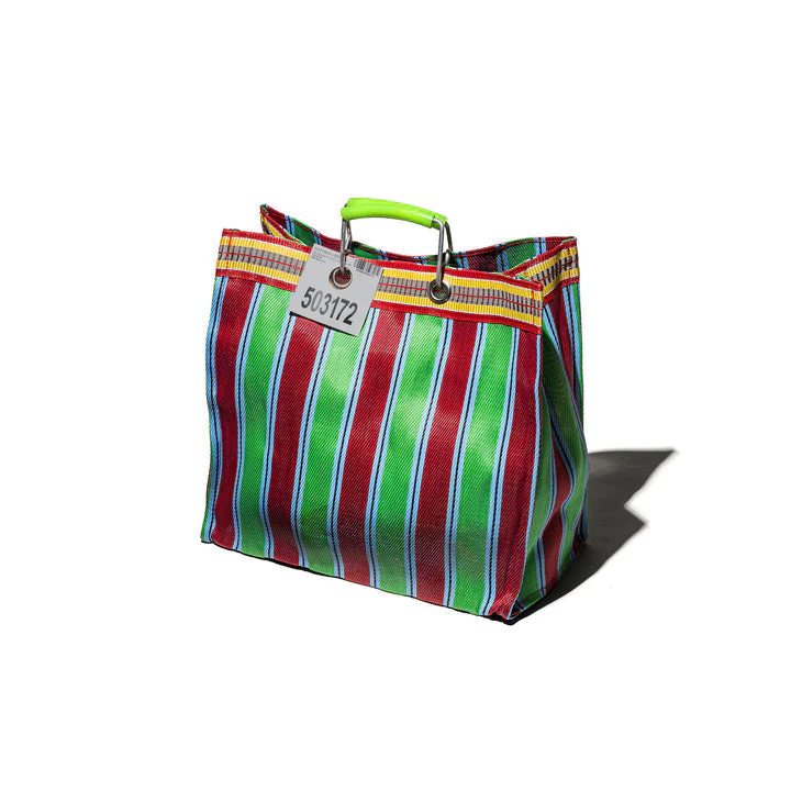 RECYCLED PLASTIC STRIPE BAG - Square - Image 5