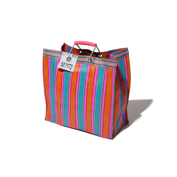 RECYCLED PLASTIC STRIPE BAG - Square - Image 7