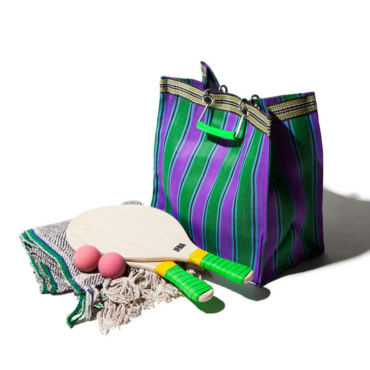RECYCLED PLASTIC STRIPE BAG - Square - Image 8