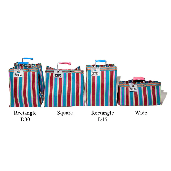 RECYCLED PLASTIC STRIPE BAG - Square - Image 9