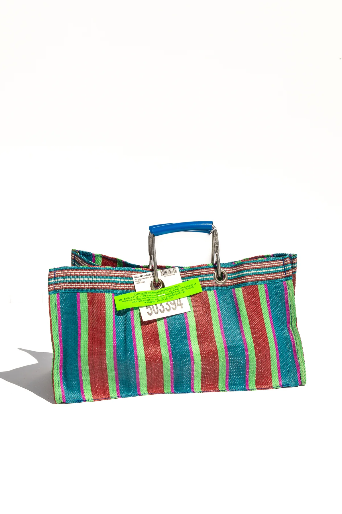 RECYCLED PLASTIC STRIPE BAG - Wide - Image 3