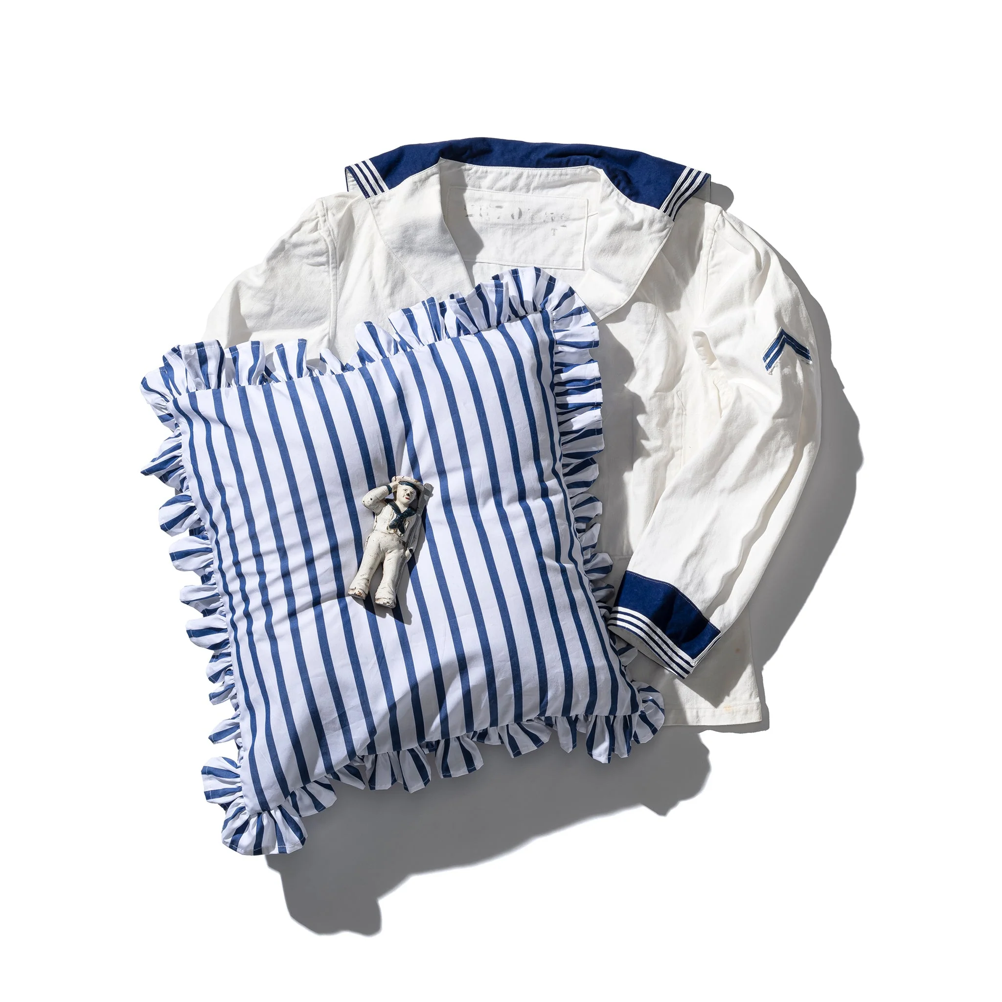 Shirt Fabric Ruffle Cushion Cover - Image 7