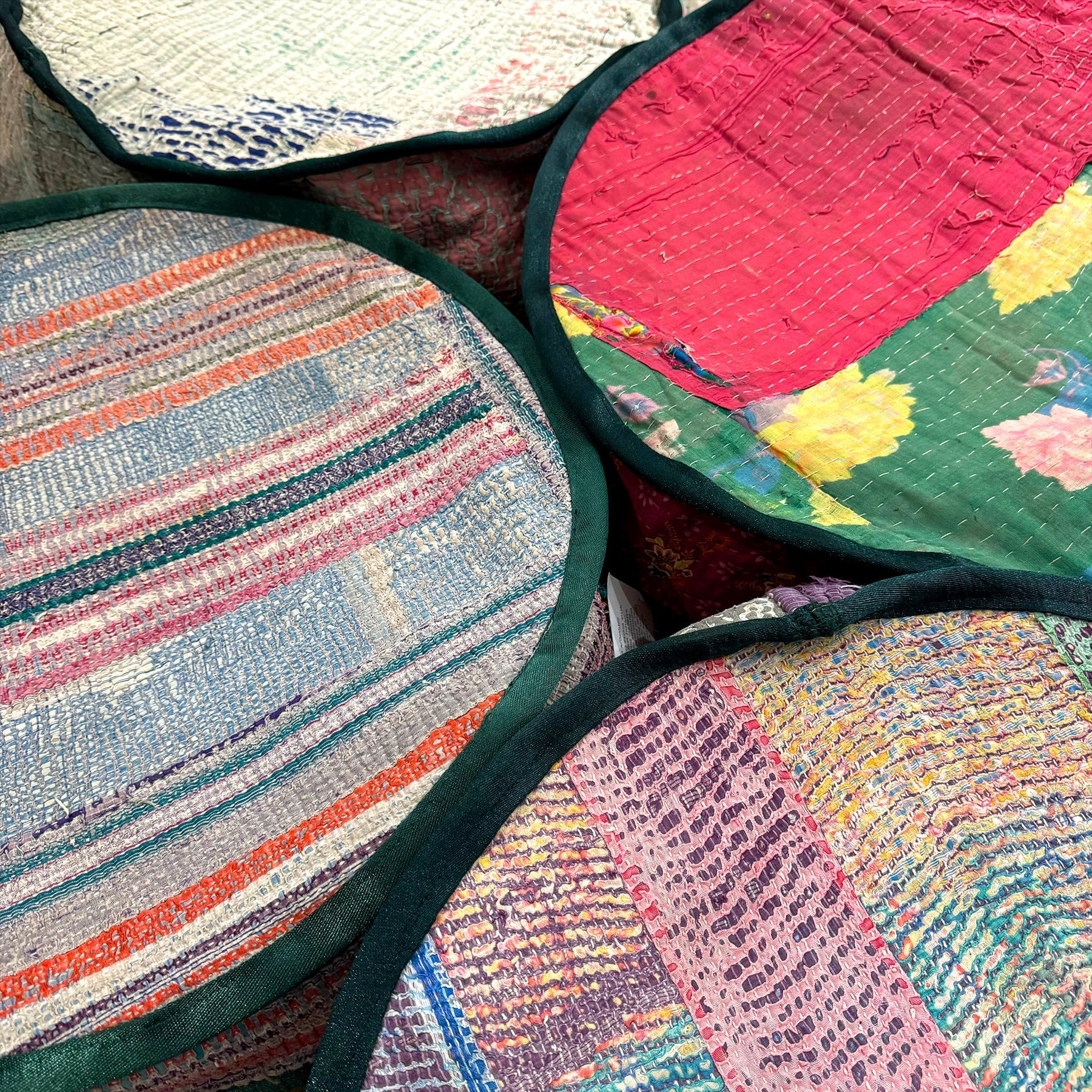 Vintage Kantha Quilt Pet Bed with Cushion - Image 7