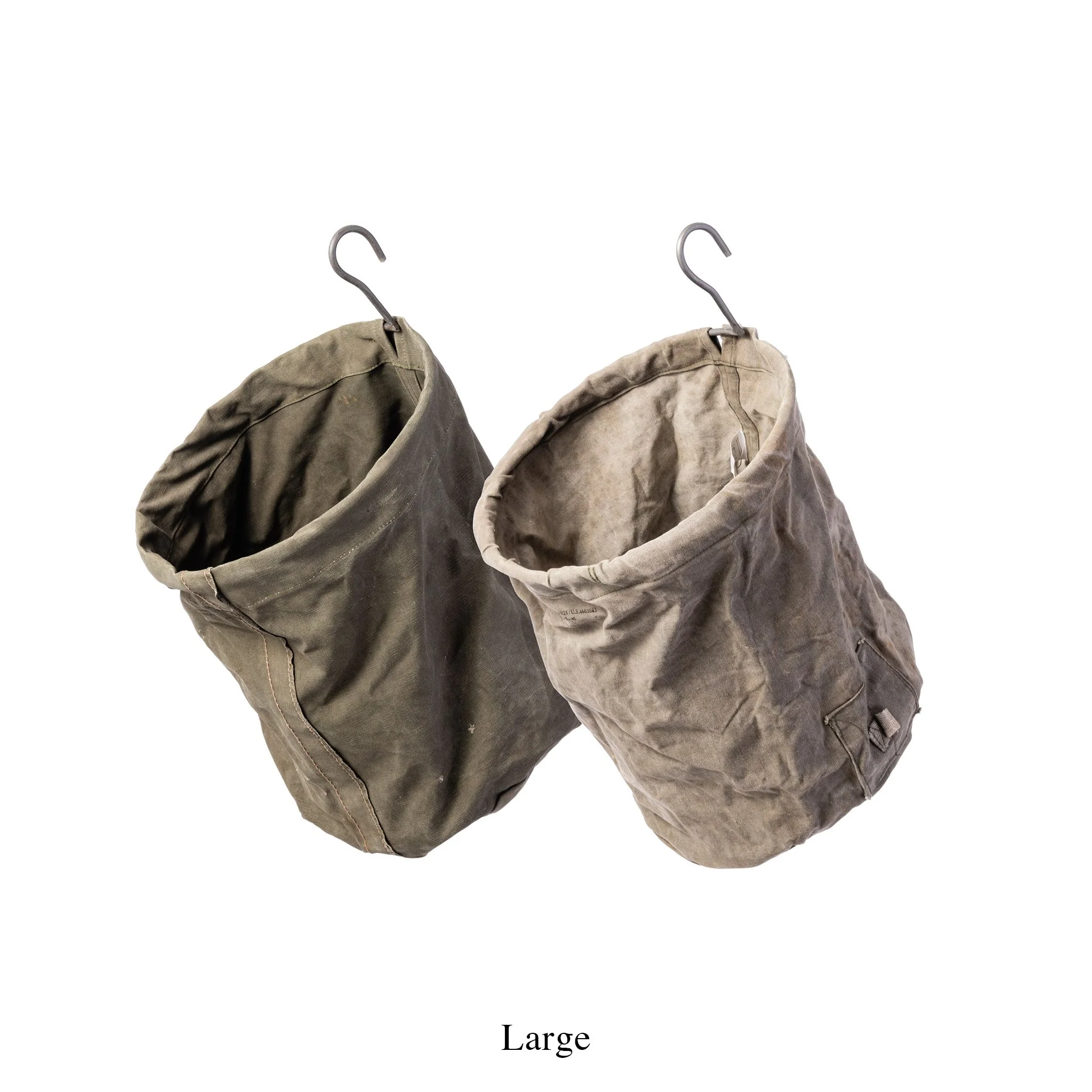 VINTAGE TENT FABRIC HOOK BASKET - Image 3
