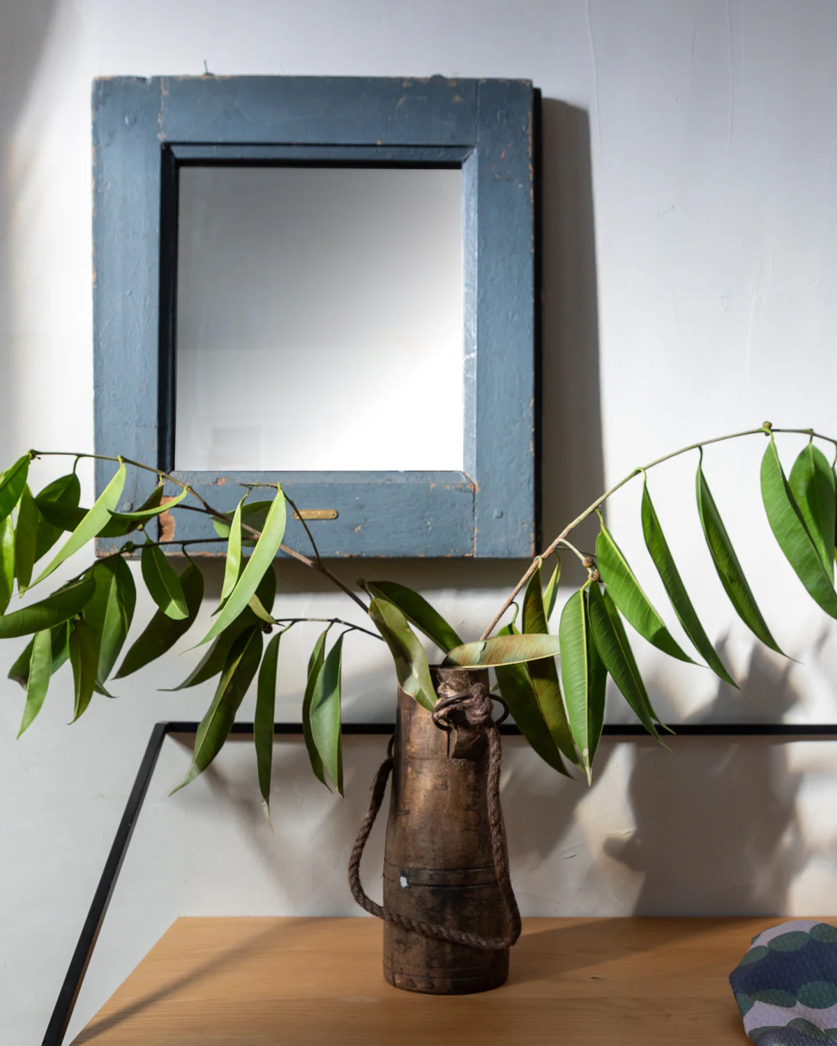 VINTAGE WINDOW MIRROR / Industrial Blue - Image 7