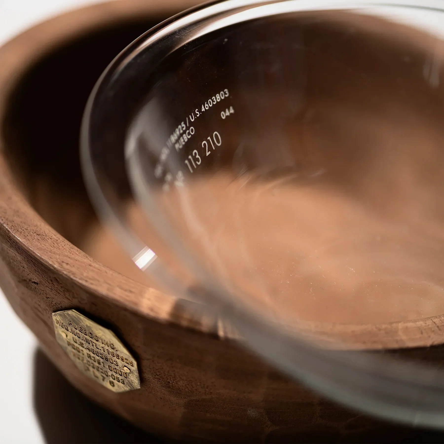 Vintage Wooden Pet Bowl with Glass - Image 4