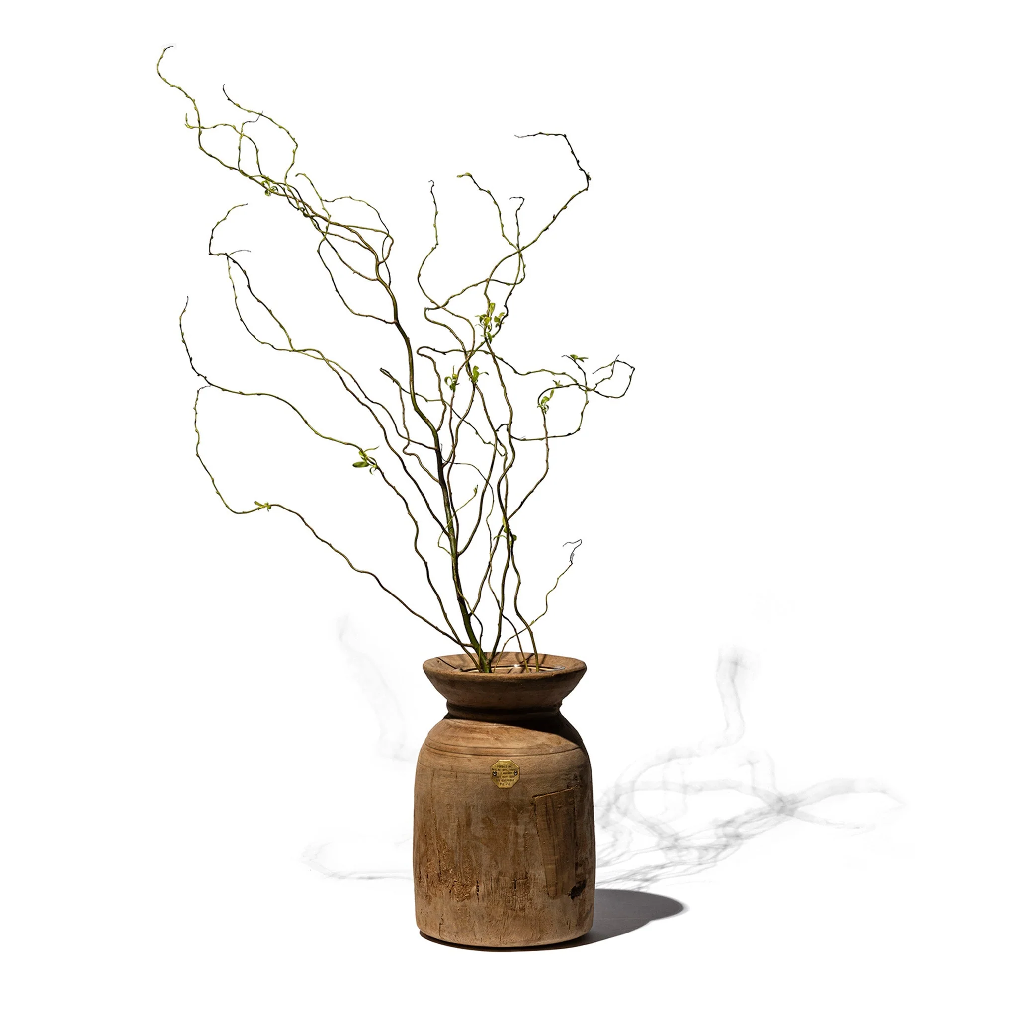 VINTAGE WOODEN POT W/GLASS CYLINDER - Image 3